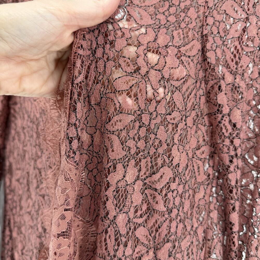 Free People Tell Tale Cutout Lace Tunic Dusty Mauve Taupe Womens Size Medium - Picture 6 of 11